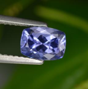 0.99캐럿 천연 바이올렛 블루 탄자나이트, 쿠션 컷, 7×5.1 mm, VVS-VS