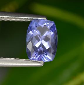 0.99캐럿 천연 바이올렛 블루 탄자나이트, 쿠션 컷, 7×5.1 mm, VVS-VS