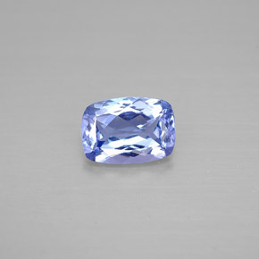 0.69캐럿 천연 푸르스름한 바이올렛 탄자나이트, 쿠션 컷, 6.9×4.9 mm, VVS-VS