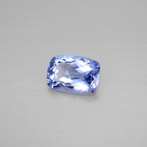 0.69캐럿 천연 푸르스름한 바이올렛 탄자나이트, 쿠션 컷, 6.9×4.9 mm, VVS-VS