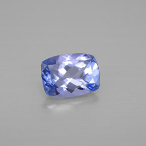 0.95캐럿 천연 바이올렛 블루 탄자나이트, 쿠션 컷, 7×5.1 mm, VVS-VS