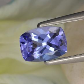 0.90캐럿 천연 바이올렛 블루 탄자나이트, 쿠션 컷, 6.9×5 mm, VVS-VS