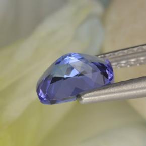 0.90캐럿 천연 바이올렛 블루 탄자나이트, 쿠션 컷, 6.9×5 mm, VVS-VS