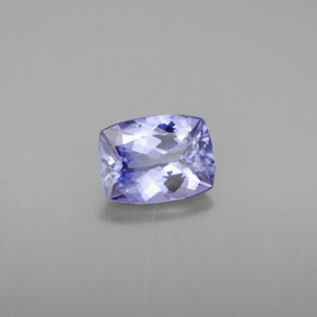 0.92캐럿 천연 푸르스름한 바이올렛 탄자나이트, 쿠션 컷, 6.9×5.2 mm, IF