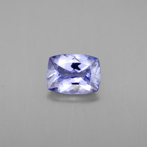 0.92캐럿 천연 푸르스름한 바이올렛 탄자나이트, 쿠션 컷, 6.9×5.2 mm, IF