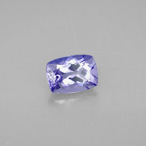 1.03캐럿 천연 푸르스름한 바이올렛 탄자나이트, 쿠션 컷, 6.9×5.1 mm, VVS