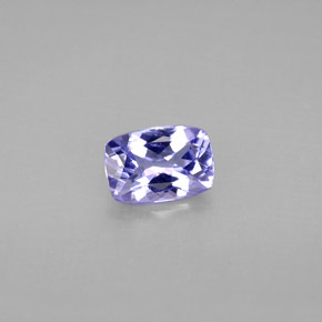 0.85캐럿 천연 푸르스름한 바이올렛 탄자나이트, 쿠션 컷, 7×4.9 mm, VVS-VS