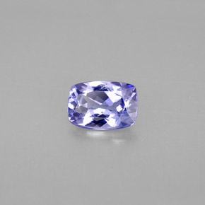 0.85캐럿 천연 푸르스름한 바이올렛 탄자나이트, 쿠션 컷, 7×4.9 mm, VVS-VS