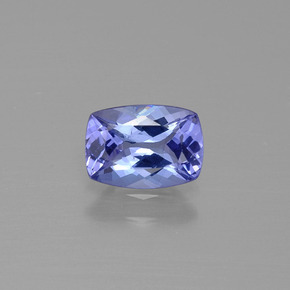 0.86캐럿 천연 푸르스름한 바이올렛 탄자나이트, 쿠션 컷, 7.1×5 mm, VVS-VS