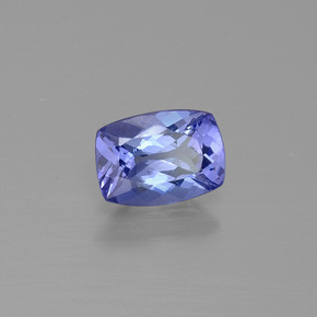 0.86캐럿 천연 푸르스름한 바이올렛 탄자나이트, 쿠션 컷, 7.1×5 mm, VVS-VS