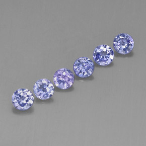 캐럿 천연 푸르스름한 바이올렛 탄자나이트 보석, 라운드 컷, 3.99 mm, VVS-VS