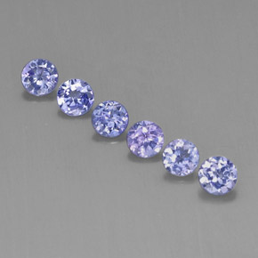 캐럿 천연 푸르스름한 바이올렛 탄자나이트 보석, 라운드 컷, 3.99 mm, VVS-VS