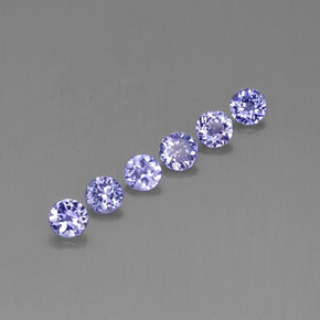 캐럿 천연 푸르스름한 바이올렛 탄자나이트 보석, 라운드 컷, 3.96 mm, VVS-VS