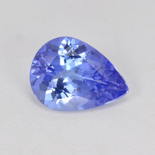 1.04캐럿 천연 딥 블루 탄자나이트, 배 모양, 8×5.9 mm, VS