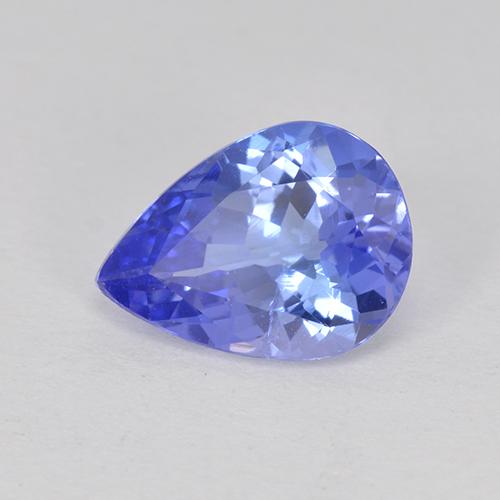 1.04캐럿 천연 딥 블루 탄자나이트, 배 모양, 8×5.9 mm, VS