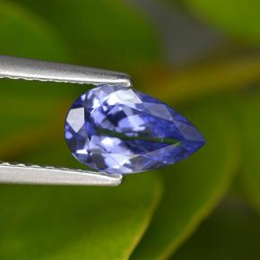 0.82캐럿 천연 블루 탄자나이트, 배 모양, 8.2×5.1 mm, VVS