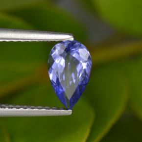 0.82캐럿 천연 블루 탄자나이트, 배 모양, 8.2×5.1 mm, VVS