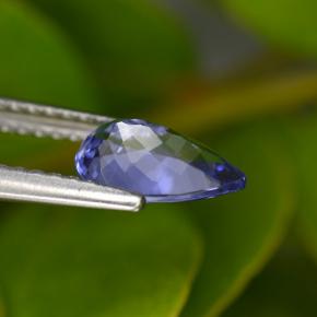 0.82캐럿 천연 블루 탄자나이트, 배 모양, 8.2×5.1 mm, VVS