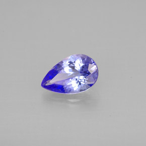 0.84캐럿 천연 푸르스름한 바이올렛 탄자나이트, 배 모양, 7.8×5 mm, VVS