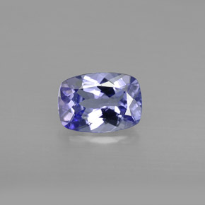 0.86캐럿 천연 푸르스름한 바이올렛 탄자나이트, 쿠션 컷, 7.2×5.1 mm, VVS-VS