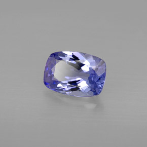 0.86캐럿 천연 푸르스름한 바이올렛 탄자나이트, 쿠션 컷, 7.2×5.1 mm, VVS-VS