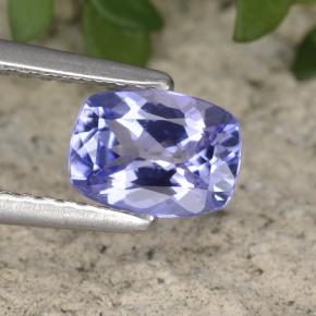0.87캐럿 천연 푸르스름한 바이올렛 탄자나이트, 쿠션 컷, 6.8×5 mm, VVS