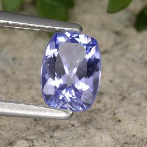 0.87캐럿 천연 푸르스름한 바이올렛 탄자나이트, 쿠션 컷, 6.8×5 mm, VVS