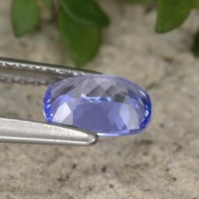 0.87캐럿 천연 푸르스름한 바이올렛 탄자나이트, 쿠션 컷, 6.8×5 mm, VVS