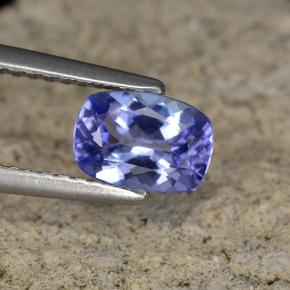 0.84캐럿 천연 푸르스름한 바이올렛 탄자나이트, 쿠션 컷, 7×5 mm, VVS