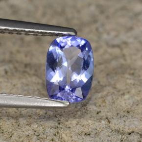 0.84캐럿 천연 푸르스름한 바이올렛 탄자나이트, 쿠션 컷, 7×5 mm, VVS