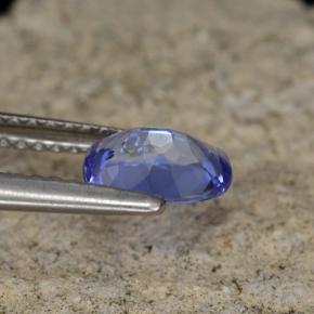 0.84캐럿 천연 푸르스름한 바이올렛 탄자나이트, 쿠션 컷, 7×5 mm, VVS