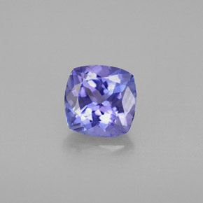 0.99캐럿 천연 푸르스름한 바이올렛 탄자나이트, 쿠션 컷, 6×5.9 mm, VVS