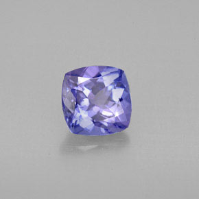 0.99캐럿 천연 푸르스름한 바이올렛 탄자나이트, 쿠션 컷, 6×5.9 mm, VVS