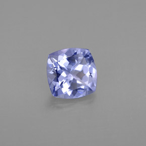 1.04캐럿 천연 바이올렛 블루 탄자나이트, 쿠션 컷, 6.3×6.2 mm, VVS-VS