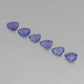 캐럿 천연 바이올렛 블루 탄자나이트 보석, 트릴리언, 4.6×4.5 mm, VVS-VS