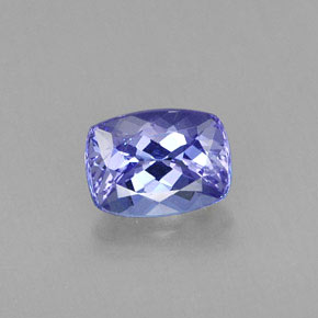 0.96캐럿 천연 바이올렛 블루 탄자나이트, 쿠션 컷, 6.8×5 mm, VS