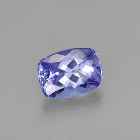 0.96캐럿 천연 바이올렛 블루 탄자나이트, 쿠션 컷, 6.8×5 mm, VS