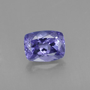 0.99캐럿 천연 바이올렛 블루 탄자나이트, 쿠션 컷, 6.8×5.1 mm, VS-SI