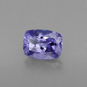 0.99캐럿 천연 바이올렛 블루 탄자나이트, 쿠션 컷, 6.8×5.1 mm, VS-SI