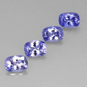 캐럿 천연 바이올렛 블루 탄자나이트 보석, 쿠션 컷, 6.9×5 mm, VVS-VS
