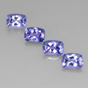 4.17캐럿 천연 강렬한 바이올렛 블루 탄자나이트 보석, 쿠션 컷, 7.2×5.2 mm, VVS-VS