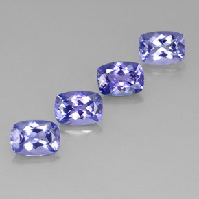 4.17캐럿 천연 강렬한 바이올렛 블루 탄자나이트 보석, 쿠션 컷, 7.2×5.2 mm, VVS-VS