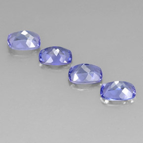 4.17캐럿 천연 강렬한 바이올렛 블루 탄자나이트 보석, 쿠션 컷, 7.2×5.2 mm, VVS-VS