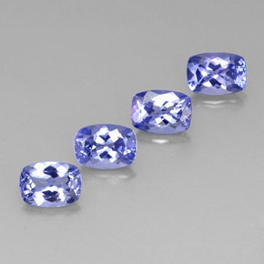 캐럿 천연 바이올렛 블루 탄자나이트 보석, 쿠션 컷, 7×5 mm, VVS-VS