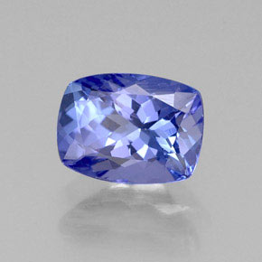 1.26캐럿 천연 바이올렛 블루 탄자나이트, 쿠션 컷, 7.5×5.6 mm, VVS