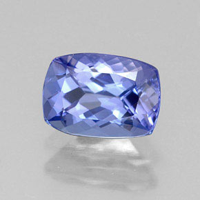0.97캐럿 천연 바이올렛 블루 탄자나이트, 쿠션 컷, 6.9×4.9 mm, VVS