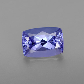 1.20캐럿 천연 바이올렛 블루 탄자나이트, 쿠션 컷, 7.7×5.5 mm, VVS
