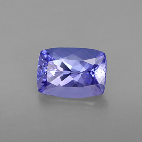 1.20캐럿 천연 바이올렛 블루 탄자나이트, 쿠션 컷, 7.7×5.5 mm, VVS