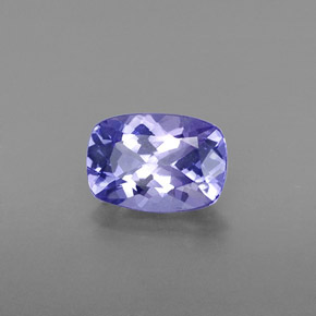 0.81캐럿 천연 바이올렛 블루 탄자나이트, 쿠션 컷, 7×4.9 mm, VVS