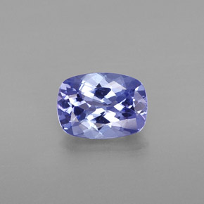 0.81캐럿 천연 바이올렛 블루 탄자나이트, 쿠션 컷, 6.9×5 mm, VVS